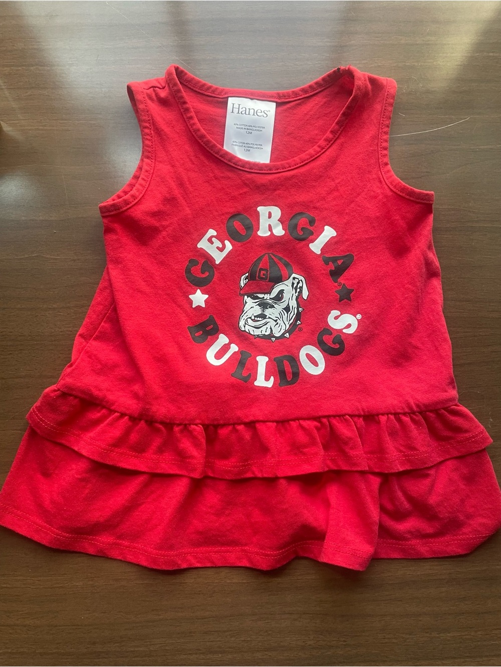 Hanes Georgia Bulldogs Ruffle Top